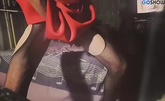 Crossdresser Masturbates with a Dildo and Exposes Crotch